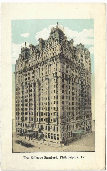Antique The Bellevue-Stratford Hotel, Philadelphia, PA Postcard