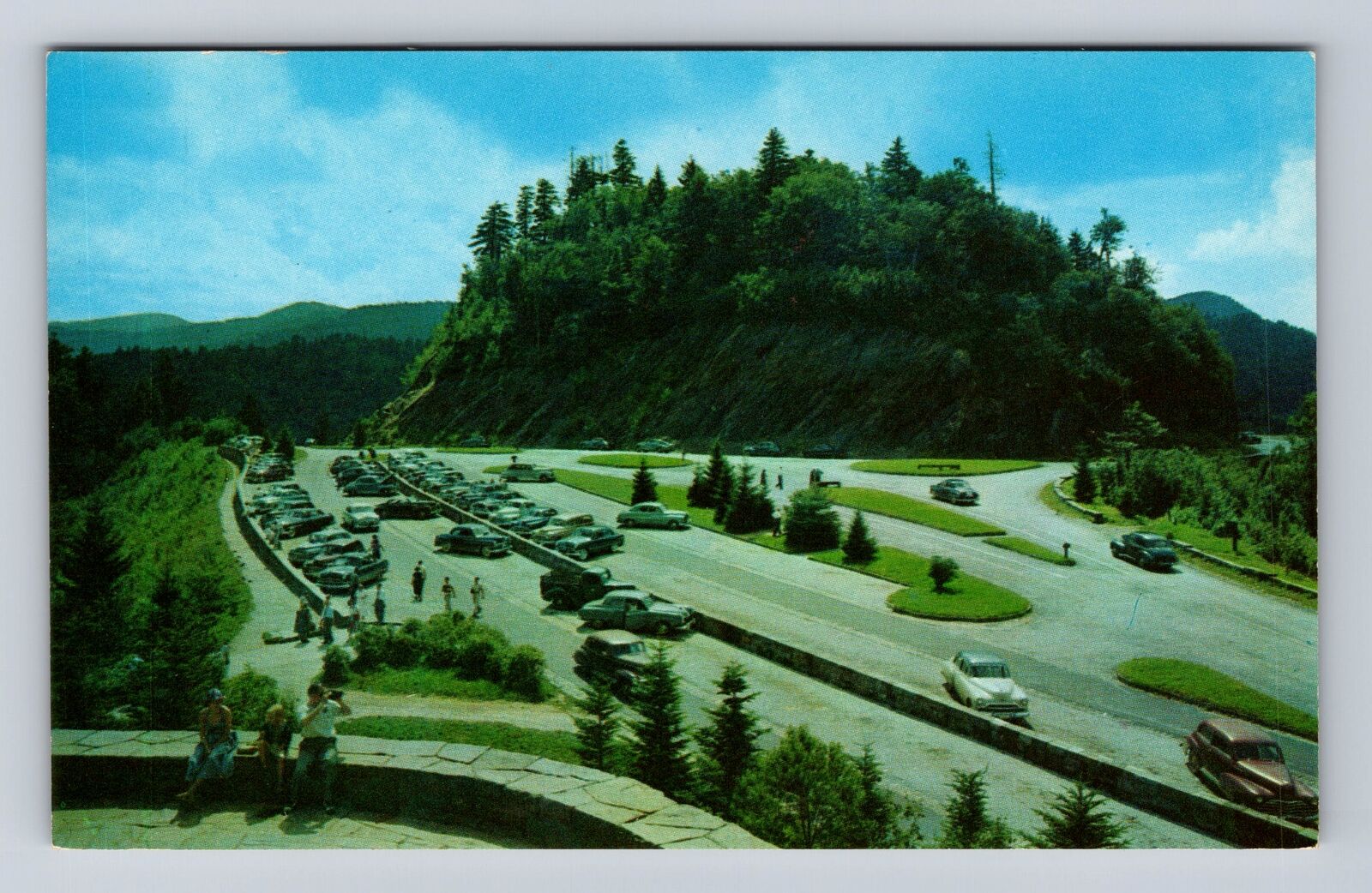 Smoky Mountain National Park, Newfound Gap, Vintage Souvenir Postcard