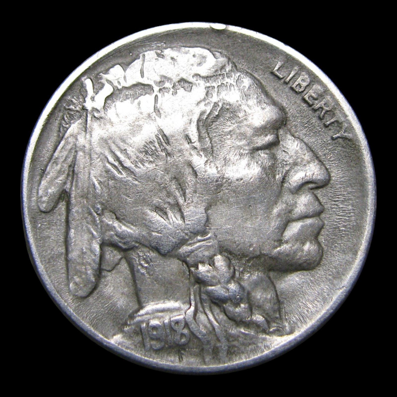 1918/7-D Buffalo Nickel 5C - Good Details - Rare Overdate Variety Coin