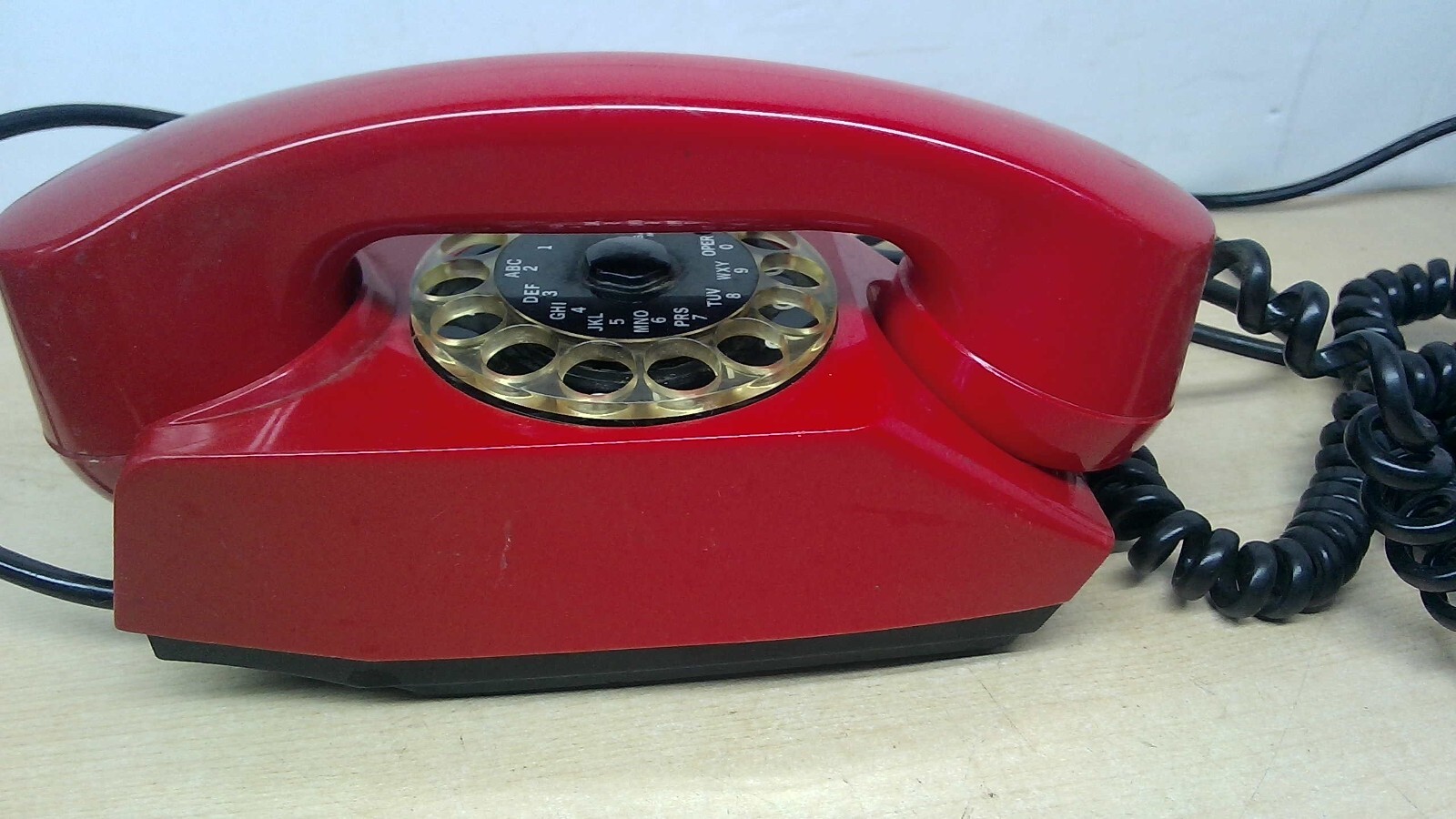 Rare Vintage 1970s RED Safnat Milano Rotary Dial Telephone Italy– Untested