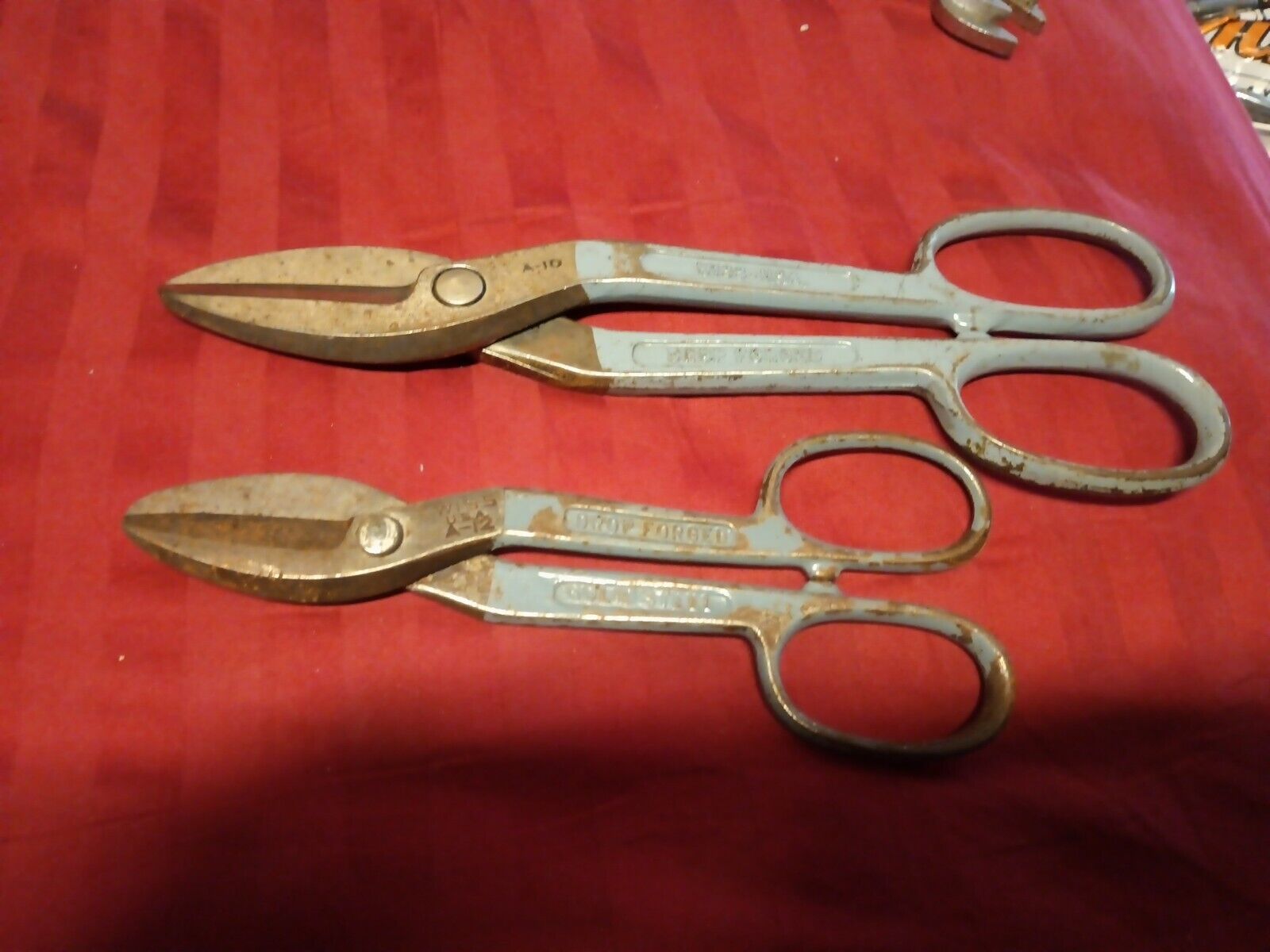 Vintage Wiss A10 And A12 Snips Scissors Forged Steel