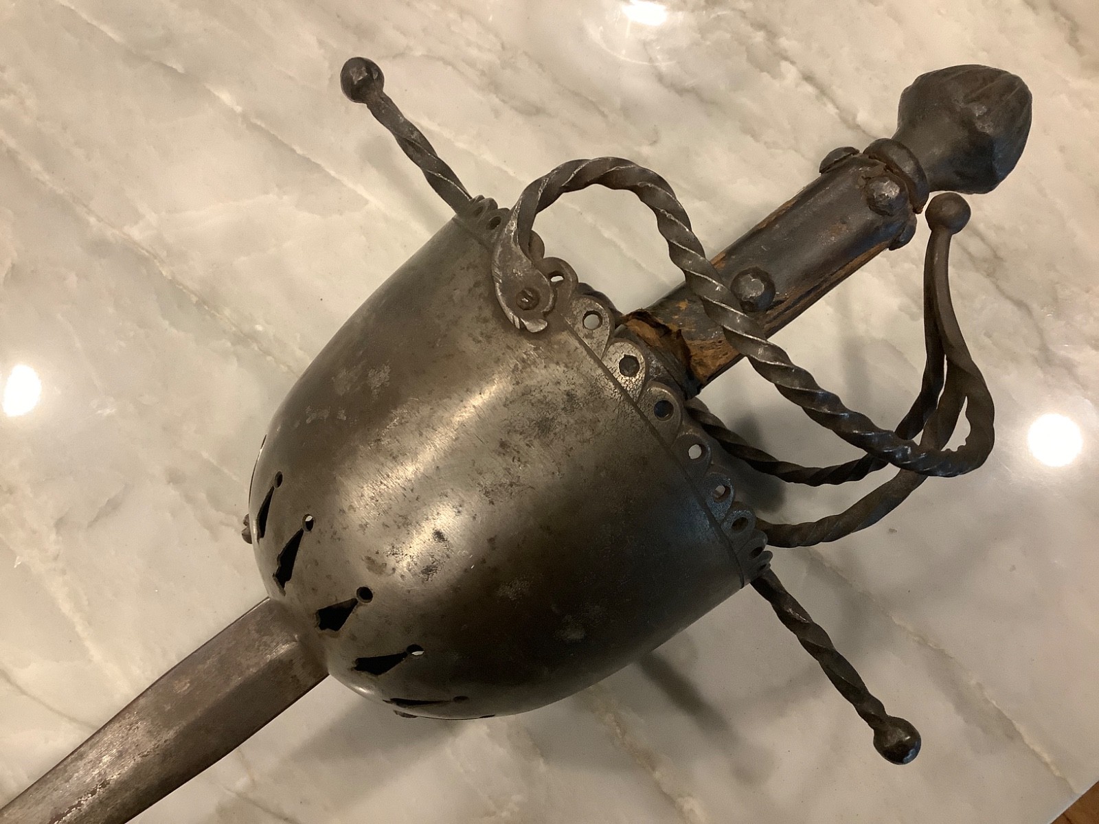 Vintage Rare Renaissance ERA long CUP HILT RAPIER SPANISH sword With Museum TAG Vintage Rare Renaissance ERA long CUP HILT RAPIER SPANISH sword With Museum TAG