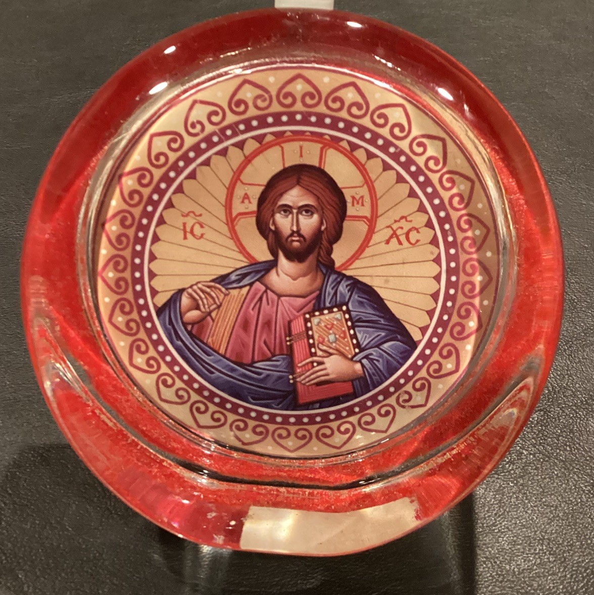 Vintage Paperweight - Jesus Christ Glass - 3.5\