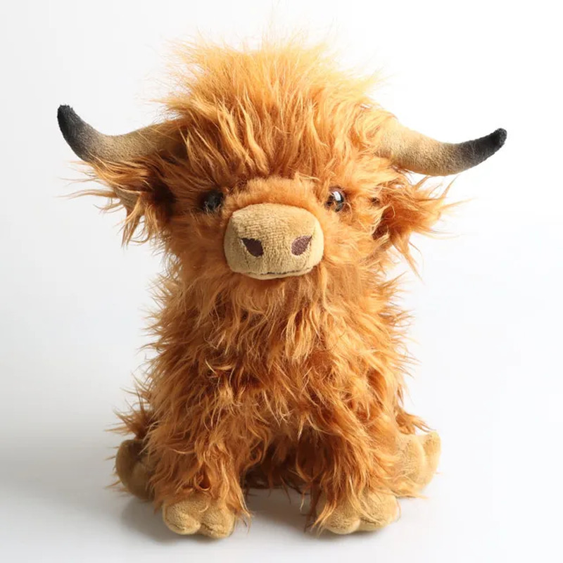 25Cm Lifelike Fluffy Wild Yak Plush Toys Lovely Cattle Dolls Stuffed Soft Animal