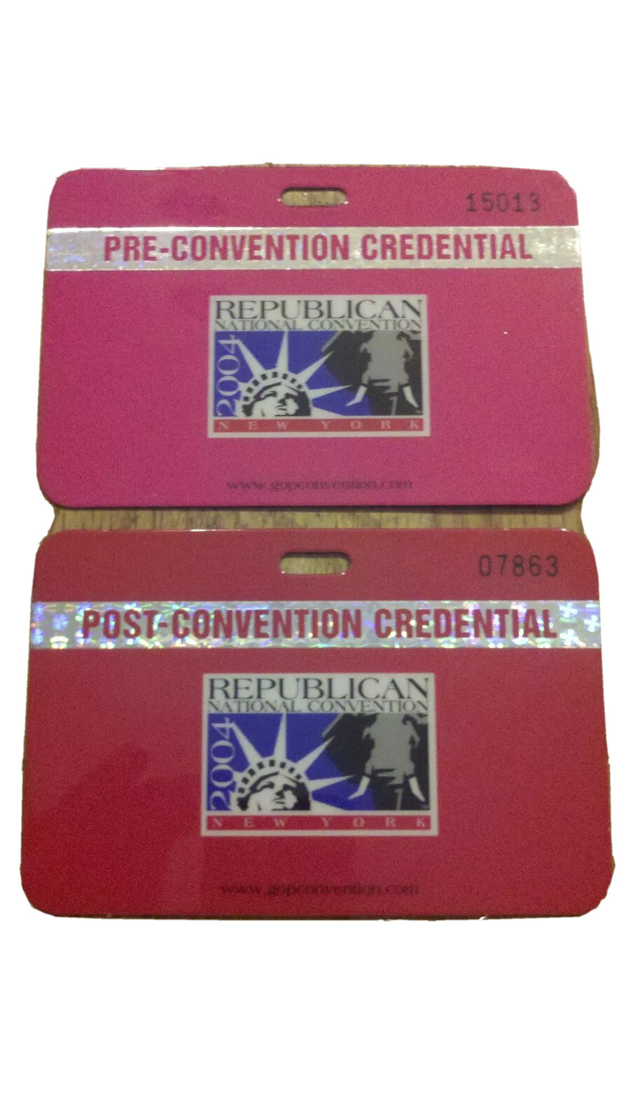 2004 Republican National Convention Pre&Post Credentials Tickets George W Bush