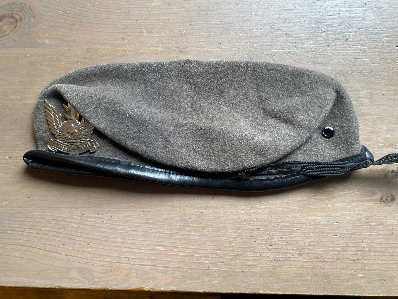 Israel Army IDF Beret Hat With Badge  Medium Size Air Force ZAHAL Military