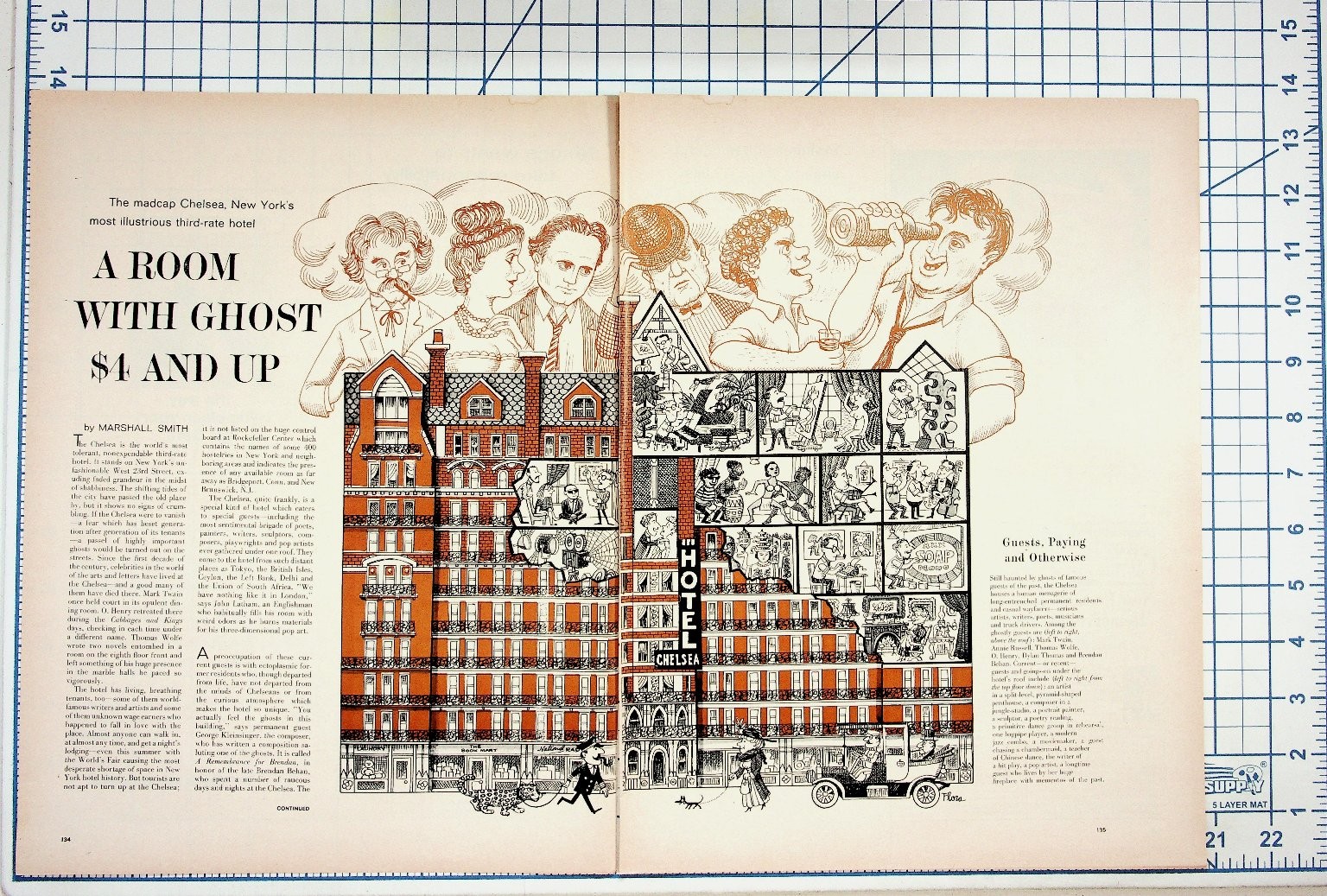 Chelsea Hotel NYC Ghosts LIFE Magazine Page 1960s Ephemera Article Ad Chelsea Hotel NYC Ghosts LIFE Magazine Page 1960s Ephemera Article Ad
