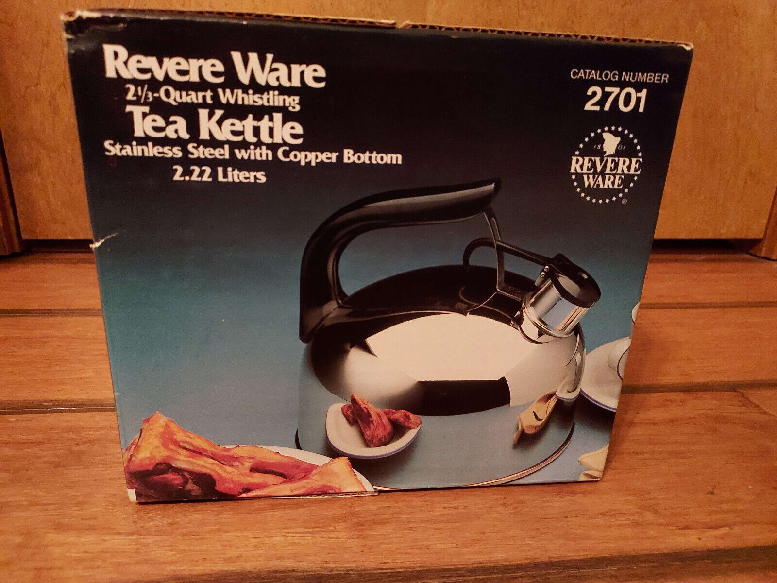 *NEW* Revere Ware 2 1/3 Quart Whistling Tea Kettle Stainless Steel Copper Bottom
