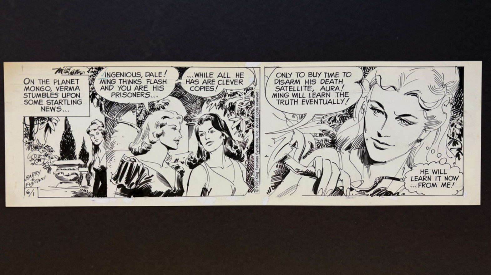 Dan BARRY & Bob FUJITANI original art FLASH GORDON DAILY Newspaper Strip 1979