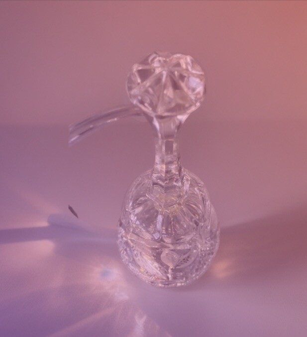 Crystal Bell Bird Floral 8” X 4” Crystal