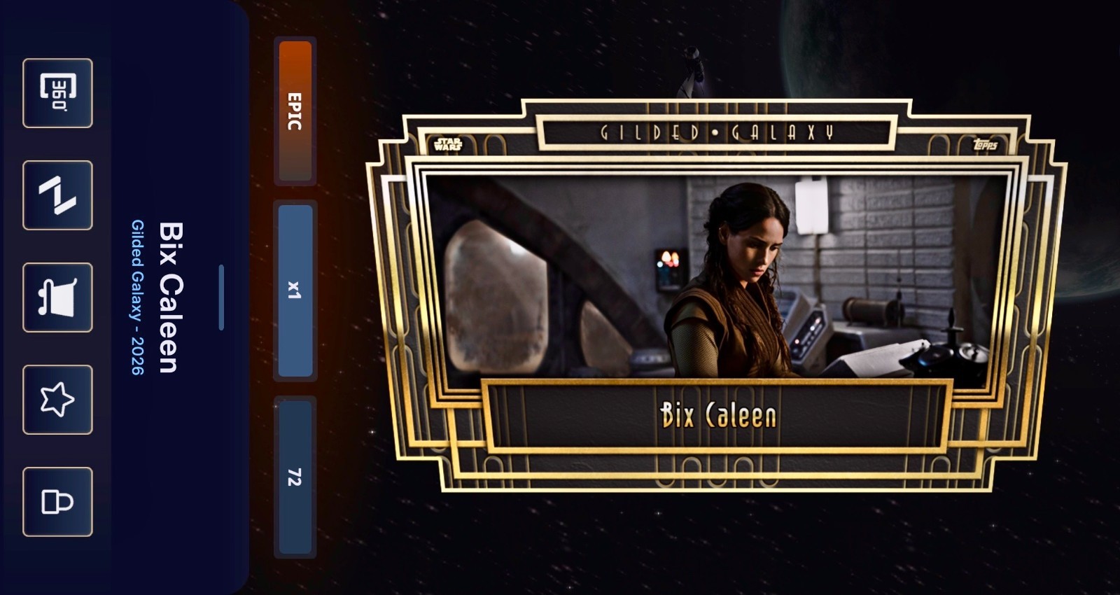 EPIC GILDED GALAXY S2 WEEK 5 BIX CALEEN TOPPS STAR WARS CARD TRADER 2026