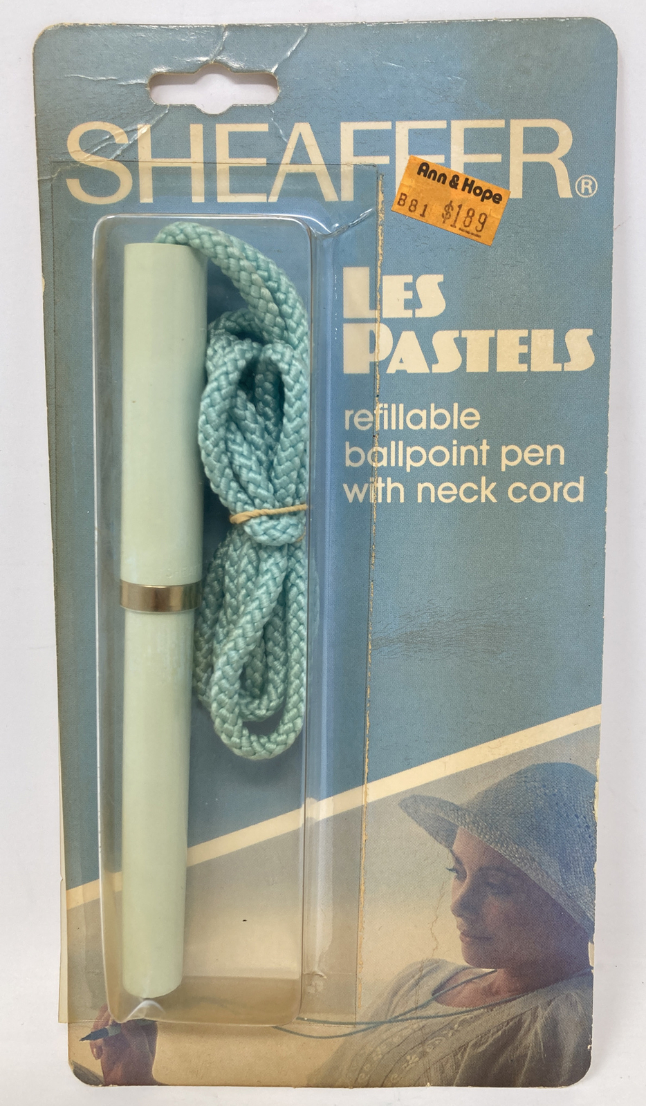Vintage Sheaffer Les Pastels Refilable Ballpoint Pen with Neck Cord Sealed