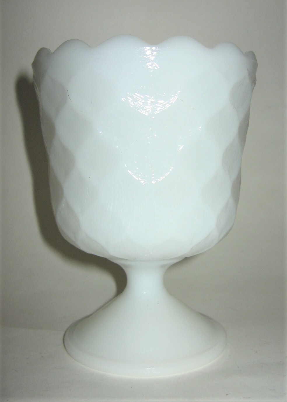 VTG E. O. Brody Vase or Planter -White Milk Glass - MJ-42 - 6