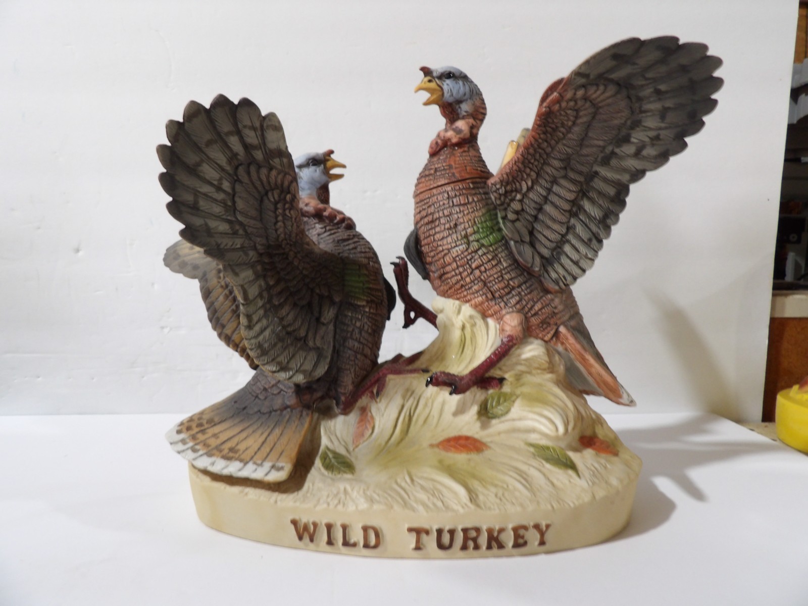 Wild Turkey 2 Wild Turkeys Fighting Full Size Decanter