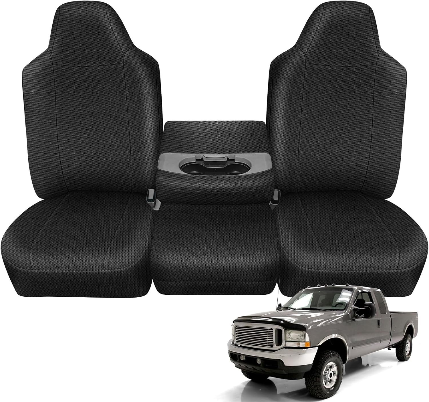 Front Truck Seat Cover Compatible with 2001-2007 Ford XCAB F250-F550 40/20/40...