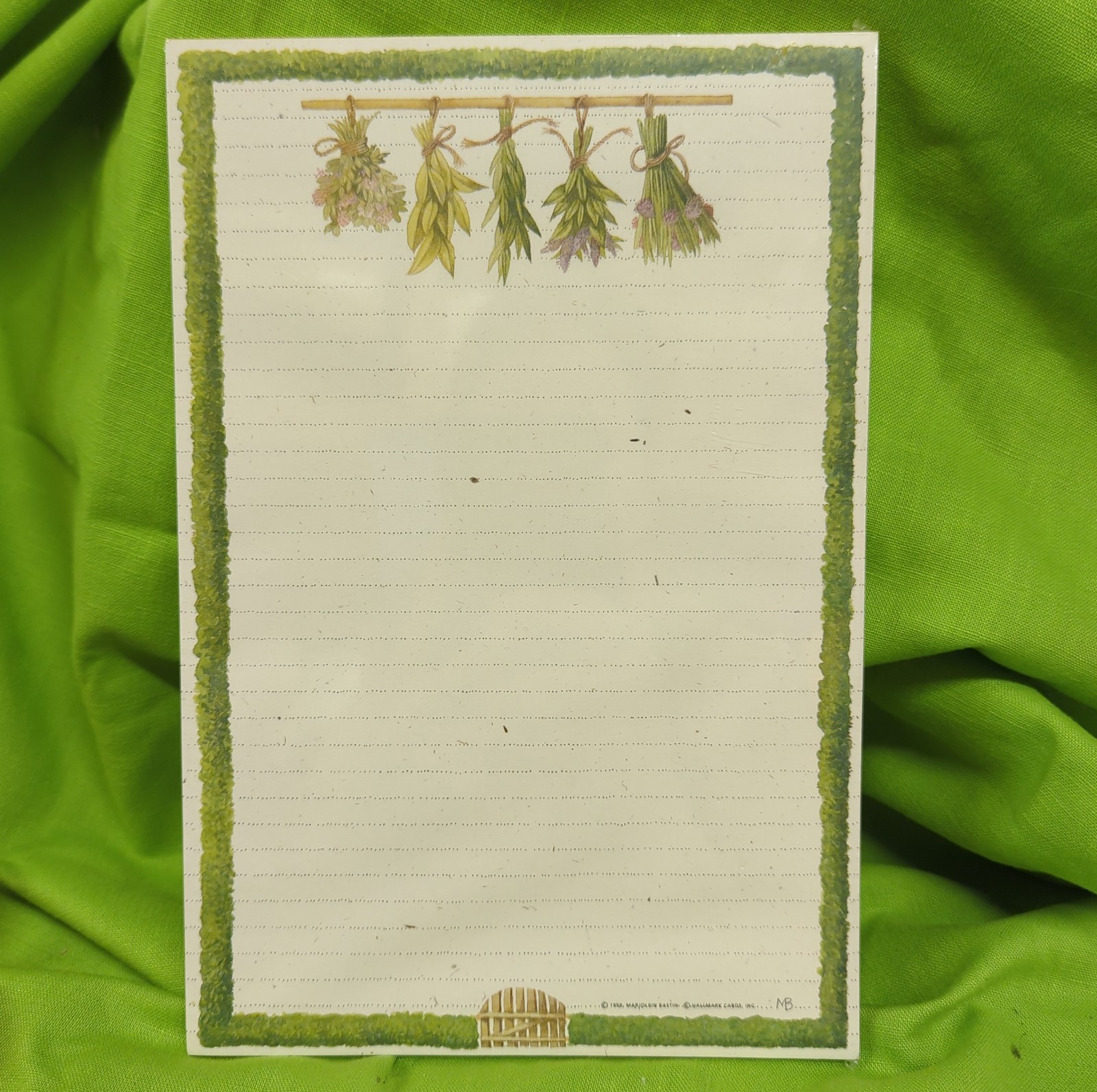 Rare Vtg NOS Marjolein Bastin Nature’s Sketchbook Stationary Tablet Notepad Herb