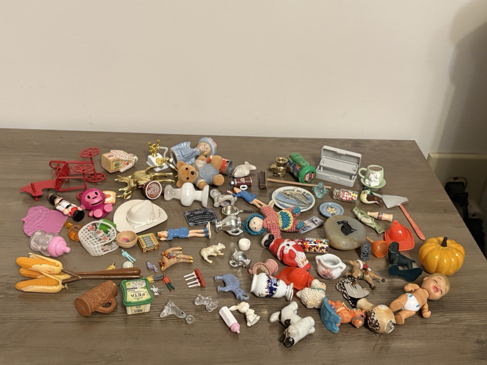 Miniature Trinket Items For Trinket Shelf Lot Toys  80 + Pieces Vintage Tiny VTG