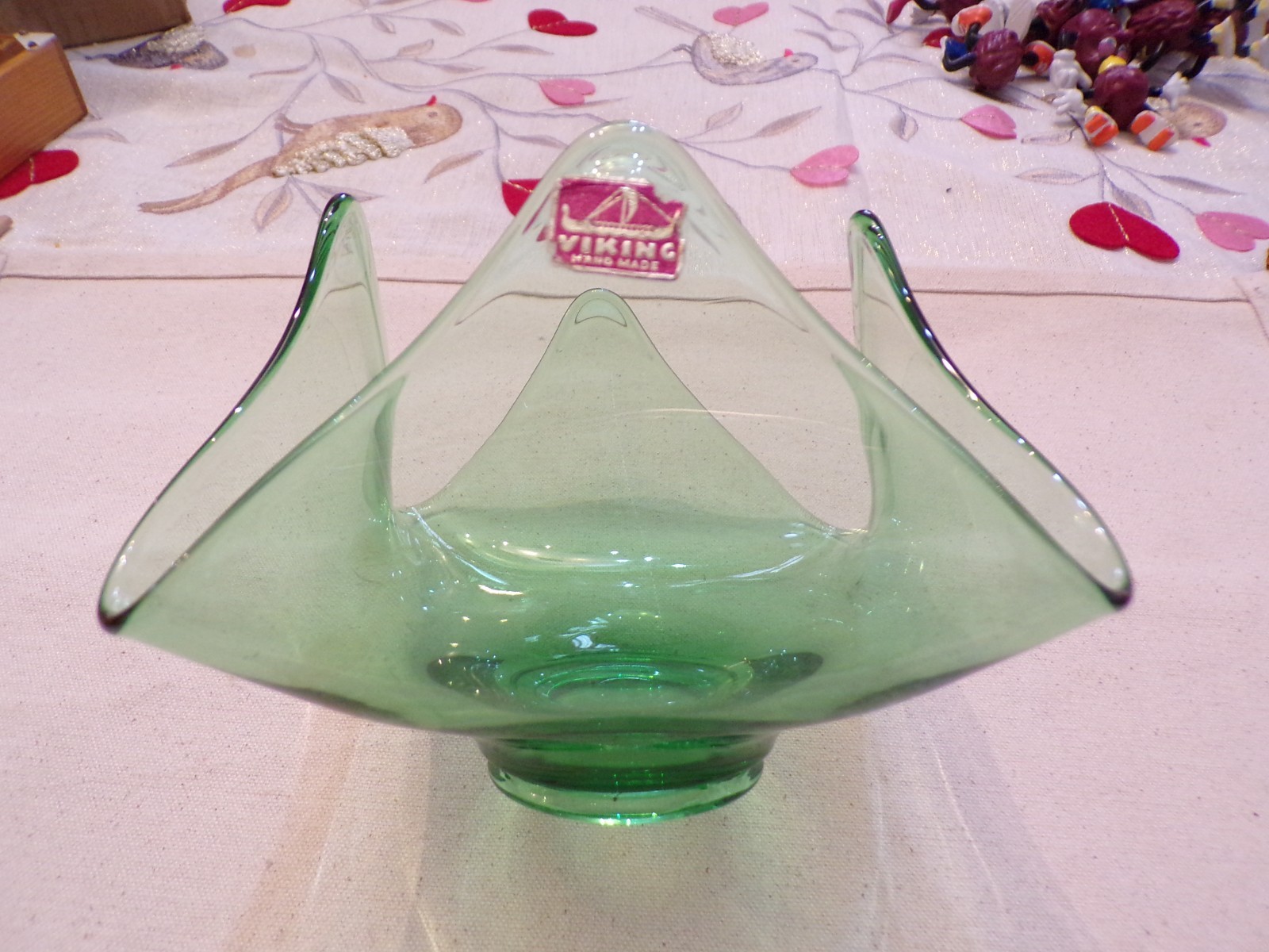 VTG Emerald Green Viking Glass Dish