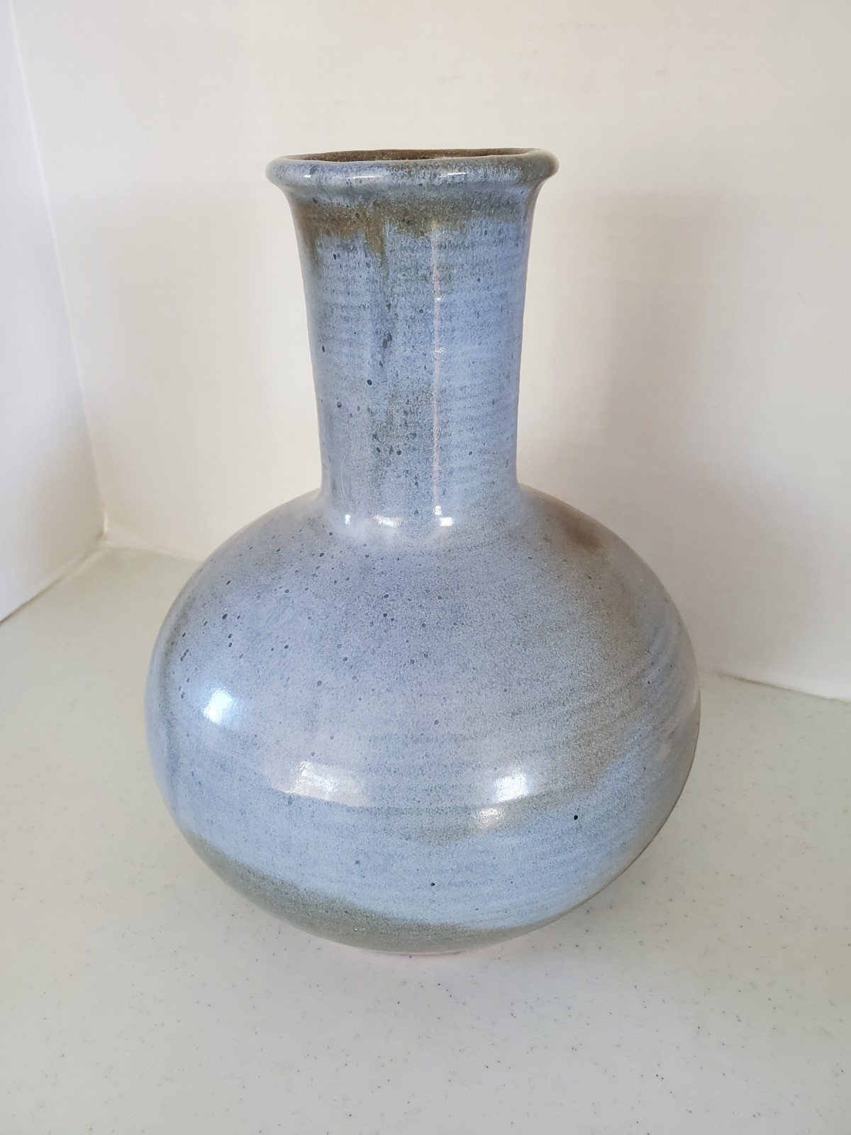 1972 PACIFIC STONEWARE Vase BLUE/Brown Signed B. Welsh MADE In Portland, OR B2 1972 PACIFIC STONEWARE Vase BLUE/Brown Signed B. Welsh MADE In Portland, OR B2