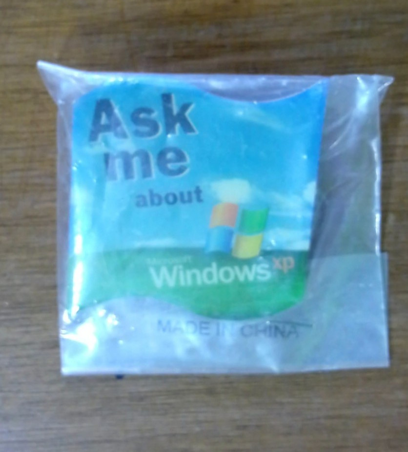 Ask Me About Windows XP Employee Promotional Pin Button Pinback   2\