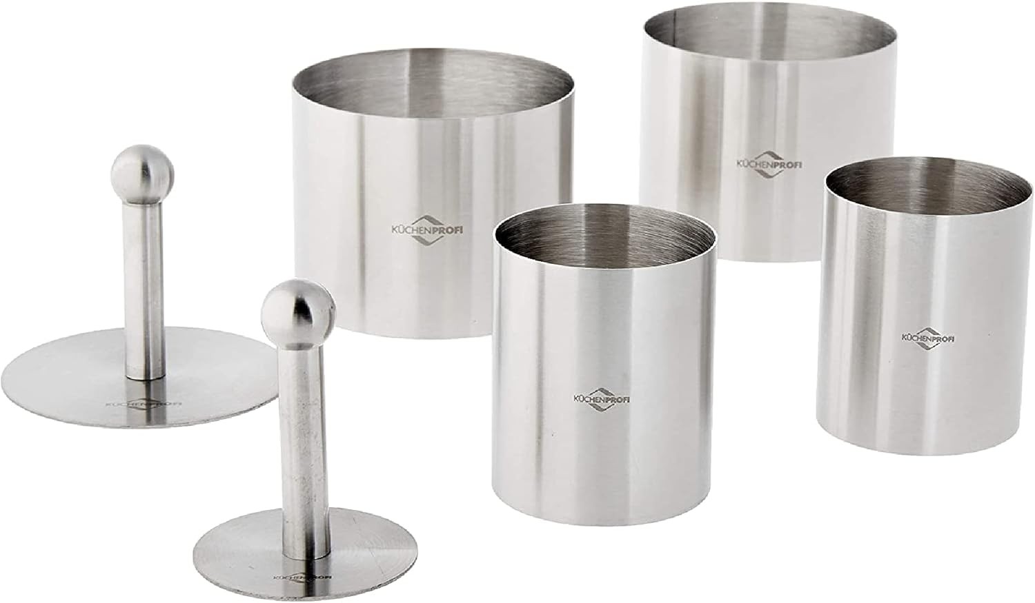 Küchenprofi Stainless Steel 6-Piece Forming Rings with Tamper/Pushers, Silver Küchenprofi Stainless Steel 6-Piece Forming Rings with Tamper/Pushers, Silver