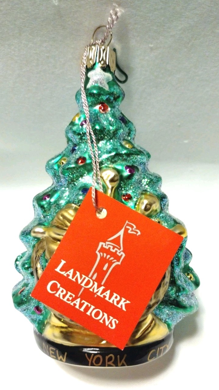 Saks Fifth Avenue Landmark Creations Blown Glass Christmas Tree Ornament Germany