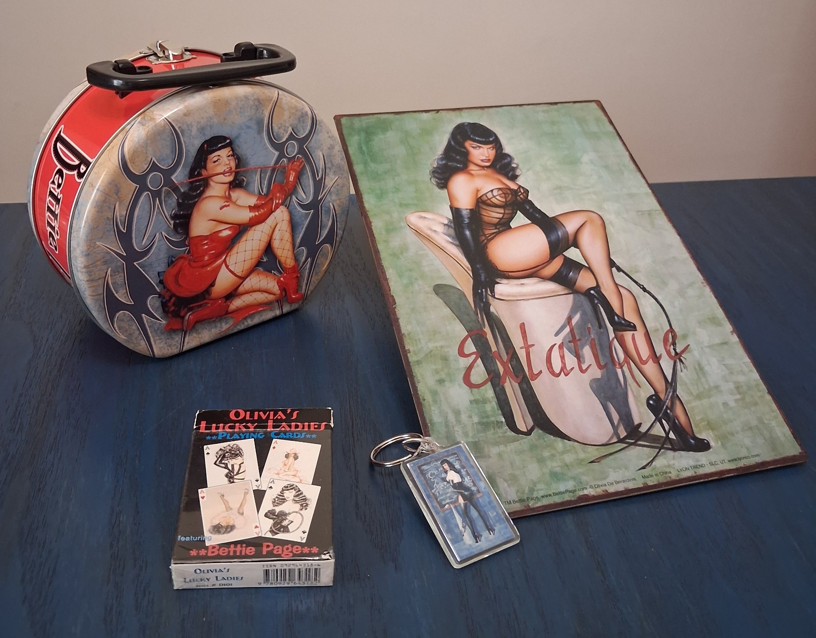 Vintage Vandor Olivia De Berardinis Bettie Page Art Lot Sign Lunchbox Cards