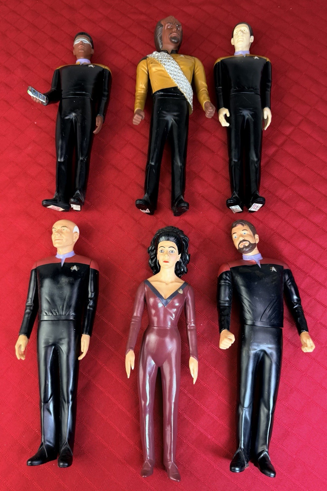 Vtg 1994 Applause Star Trek Generations PVC Figure Lot Picard Data Worf Riker 9”