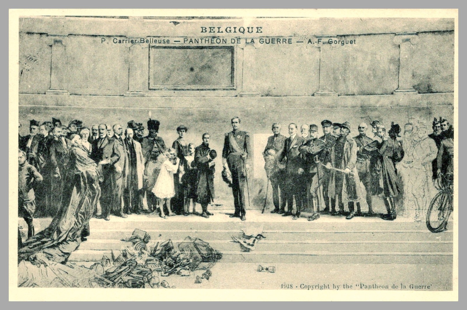 Belgique Pantheon De La Guerre King Albert I Belgium WWI 1918 Postcard