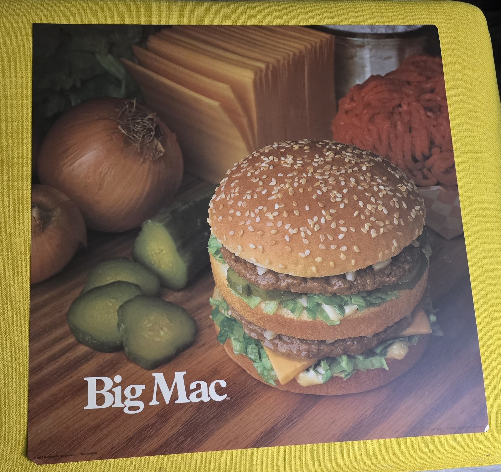1983 McDonald\'s Translite Sign BIG MAC 21.75\ 1983 McDonald\'s Translite Sign BIG MAC 21.75\