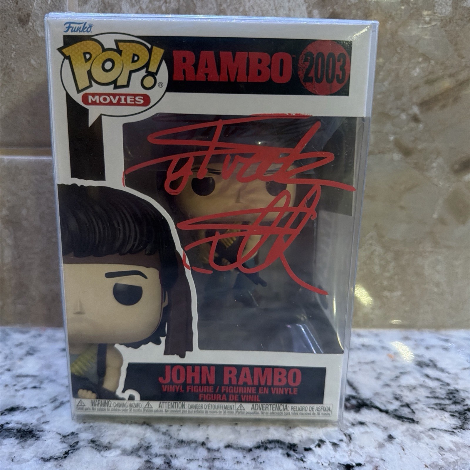 Hand Signed by Sylvester Stallone Funko Pop Rambo: John Rambo #2003