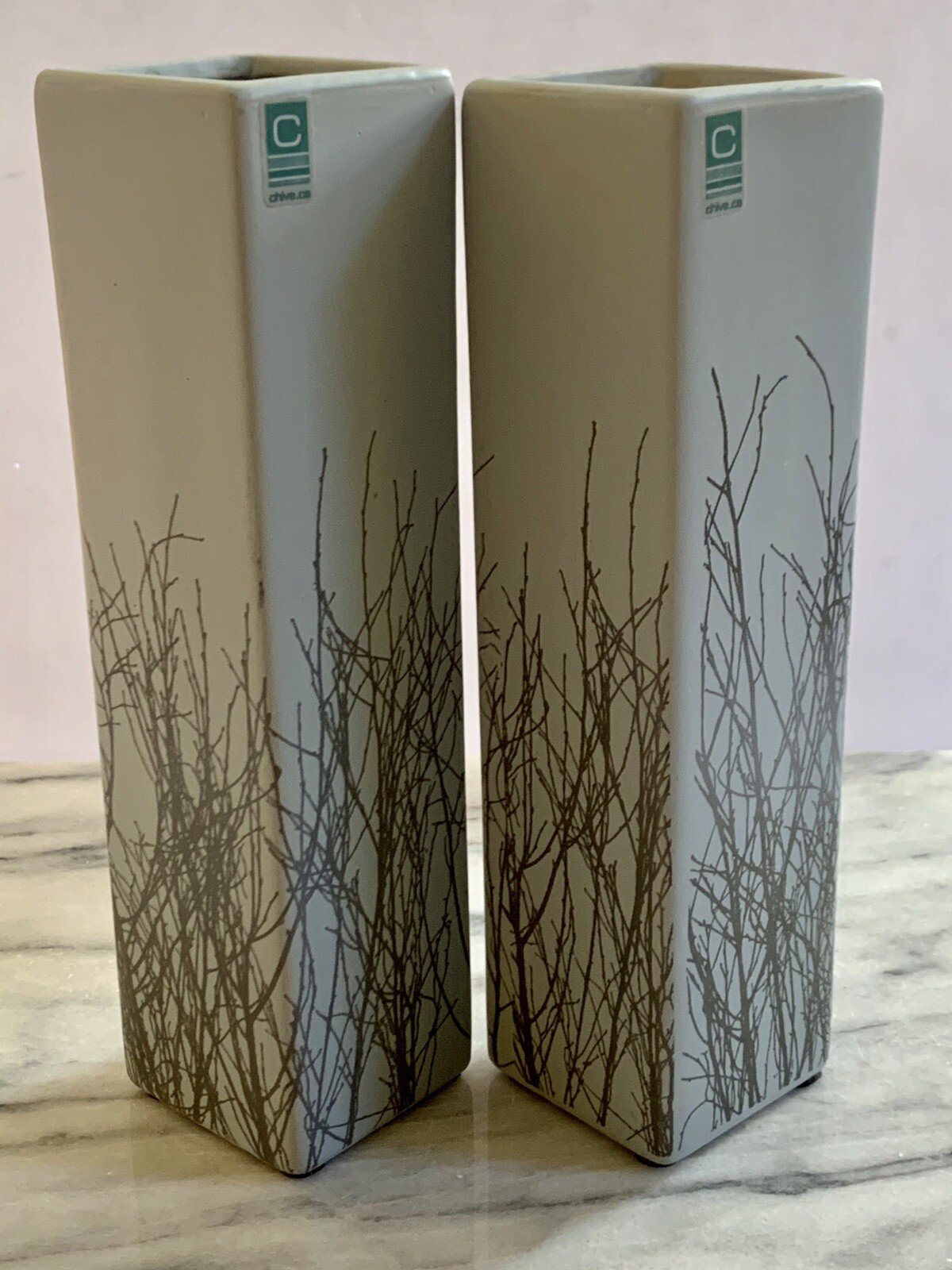 Chive CA Vase Modern Simplistic Pair Matte Finish Tall Tower Style
