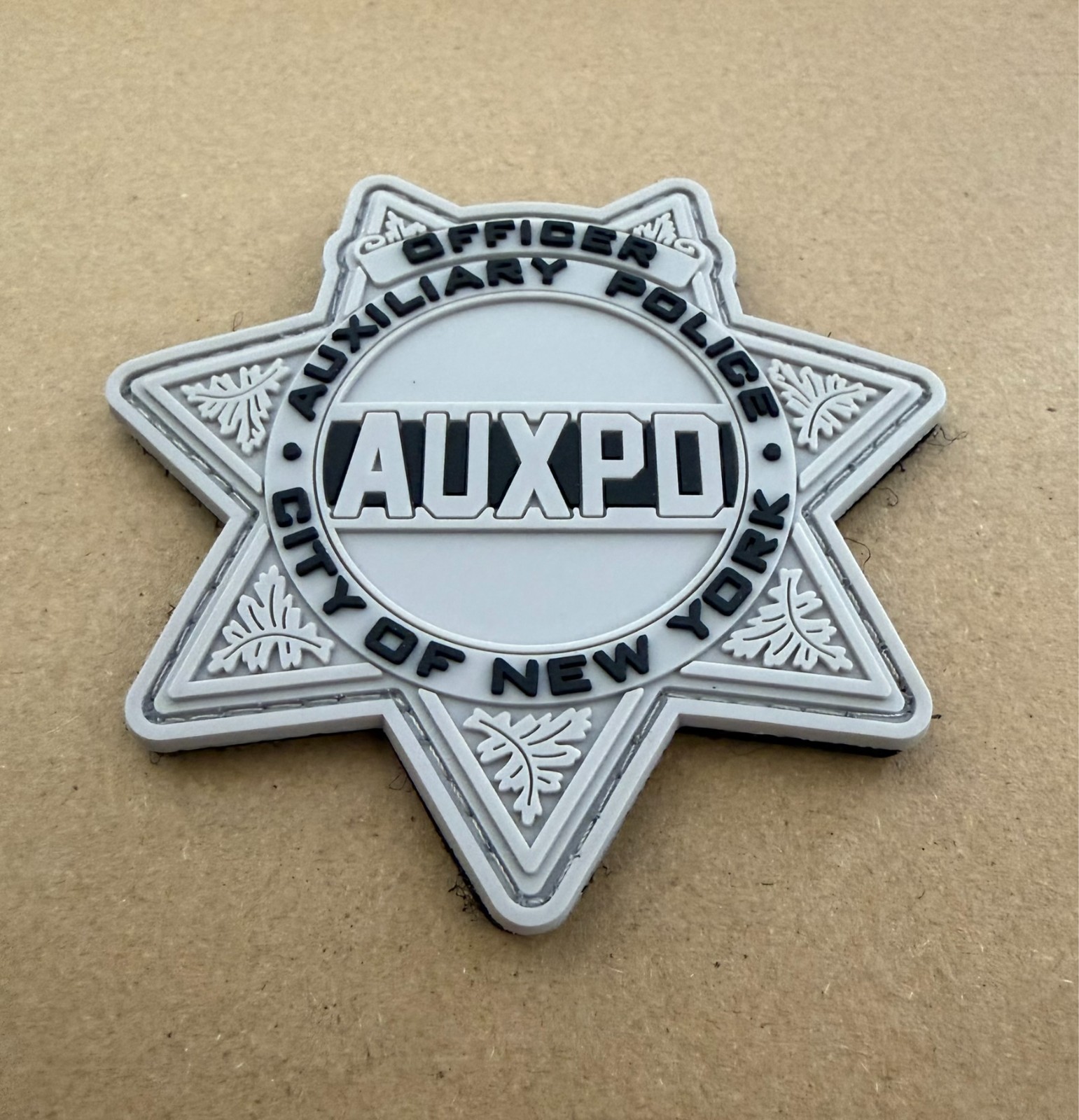 New York City NYC NYPD Auxiliary Police AUXPD PVC Morale Patch - Hook & Loop