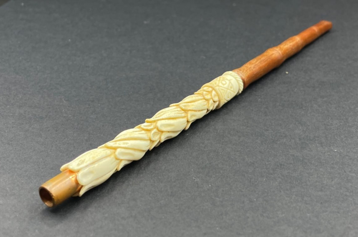 Handcarved Floral Accessory - Artisan Leaf Ornament Miniature - Unique Art Piece