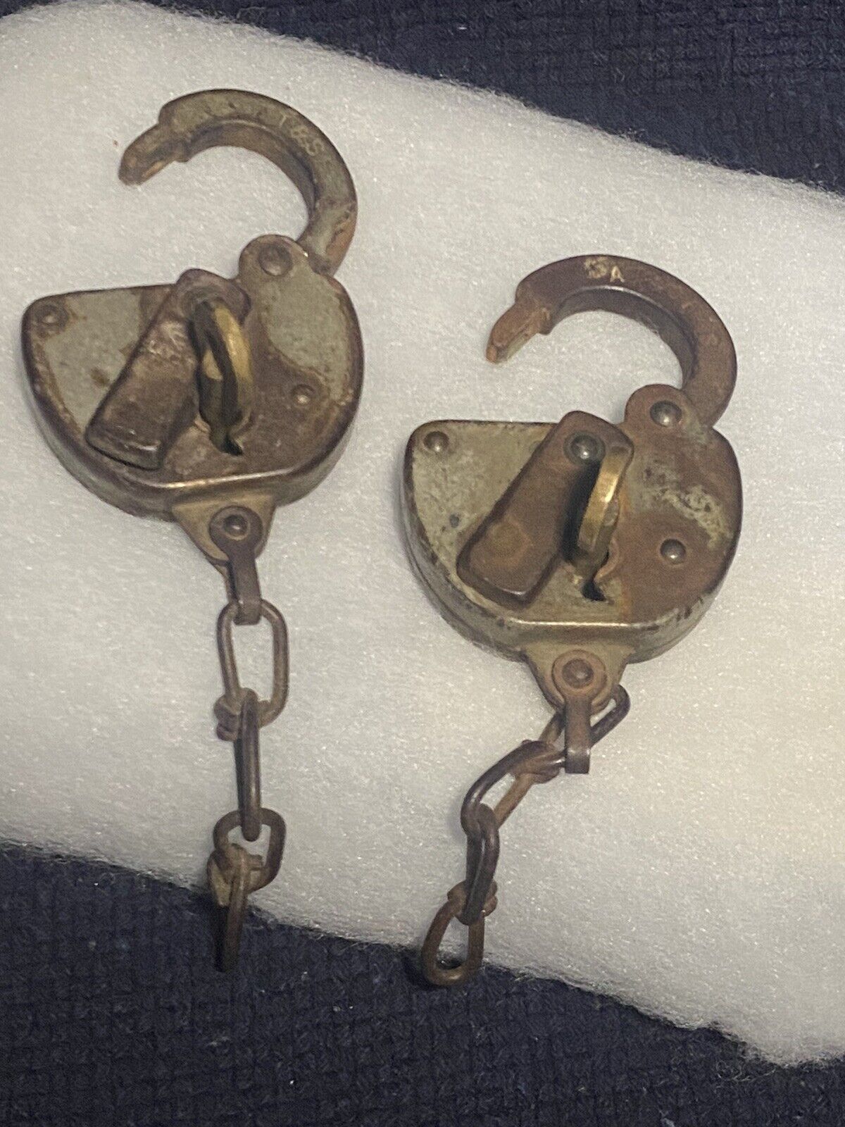 2 Vintage Santa Fe Railway Locks W/ Keys In Working Condition