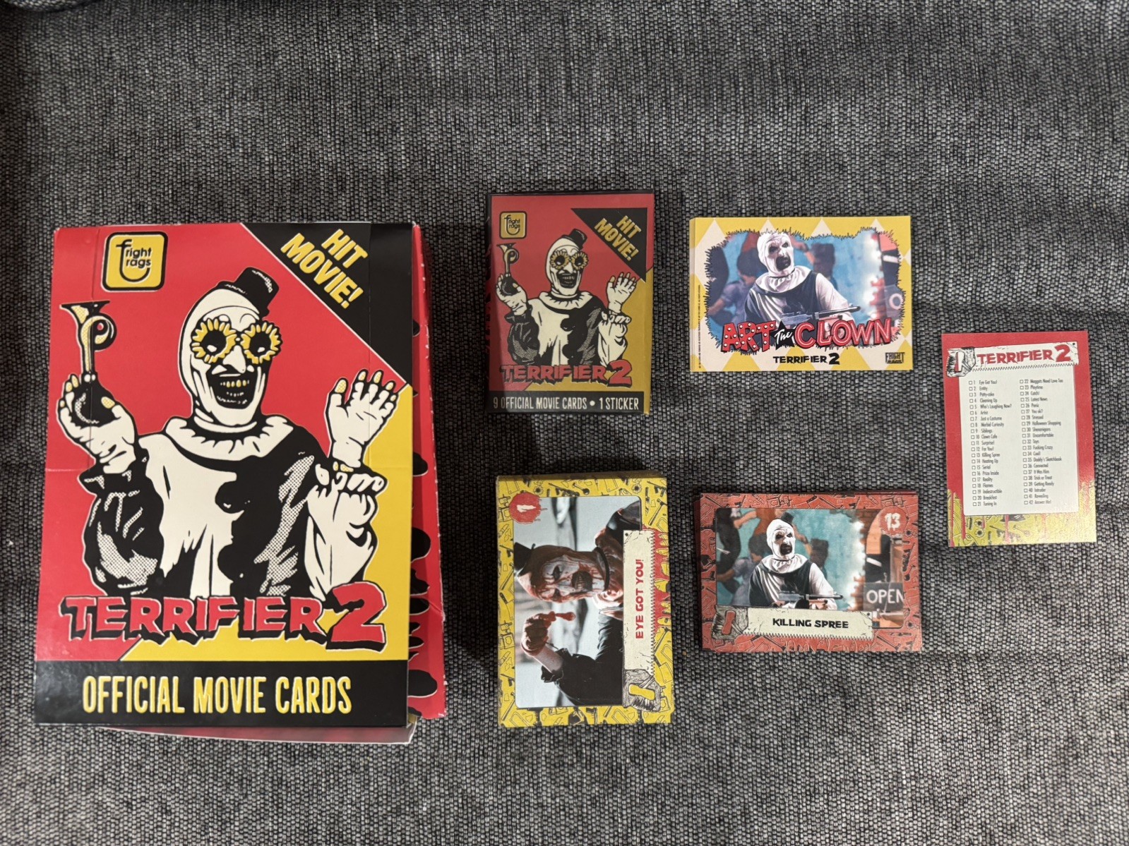 2026 Fright Rags Terrifier 2 1-80 Base Set 6 Parallels 9 Stickers Box Wax Packs 2026 Fright Rags Terrifier 2 1-80 Base Set 6 Parallels 9 Stickers Box Wax Packs