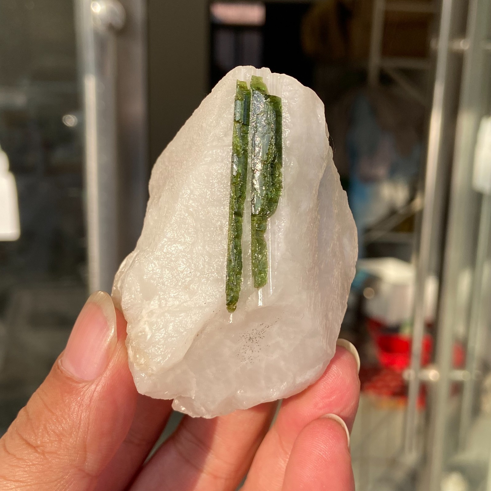 160g Natural Green Tourmaline Quartz Crystal Gemstone Mineral Specimen Healing