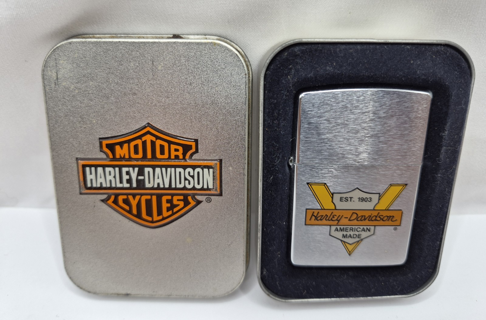 Retired HARLEY DAVIDSON Zippo Lighter American Made Motorcycles Open Box Retired HARLEY DAVIDSON Zippo Lighter American Made Motorcycles Open Box