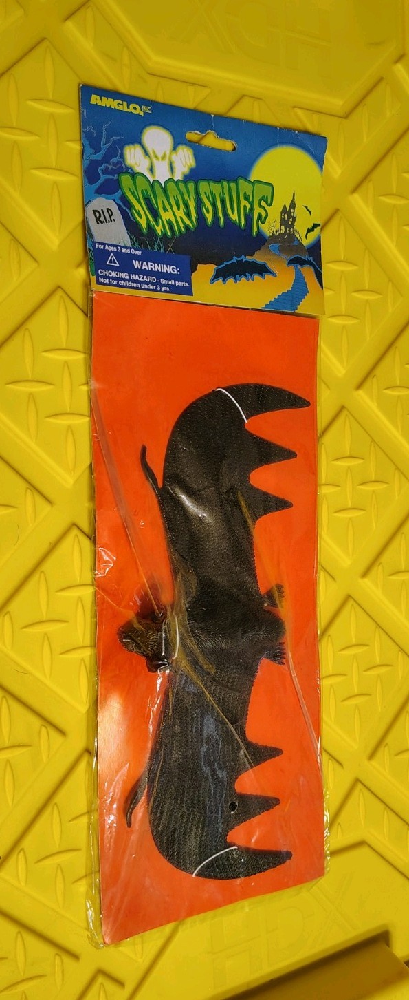 Vtg  Bat Halloween Rubber Toy Horror AMGLO, Inc new old stock 