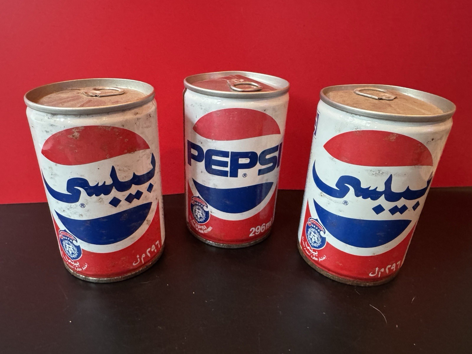 3 VTG  Arabic Pepsi STEEL Cans UAFA 