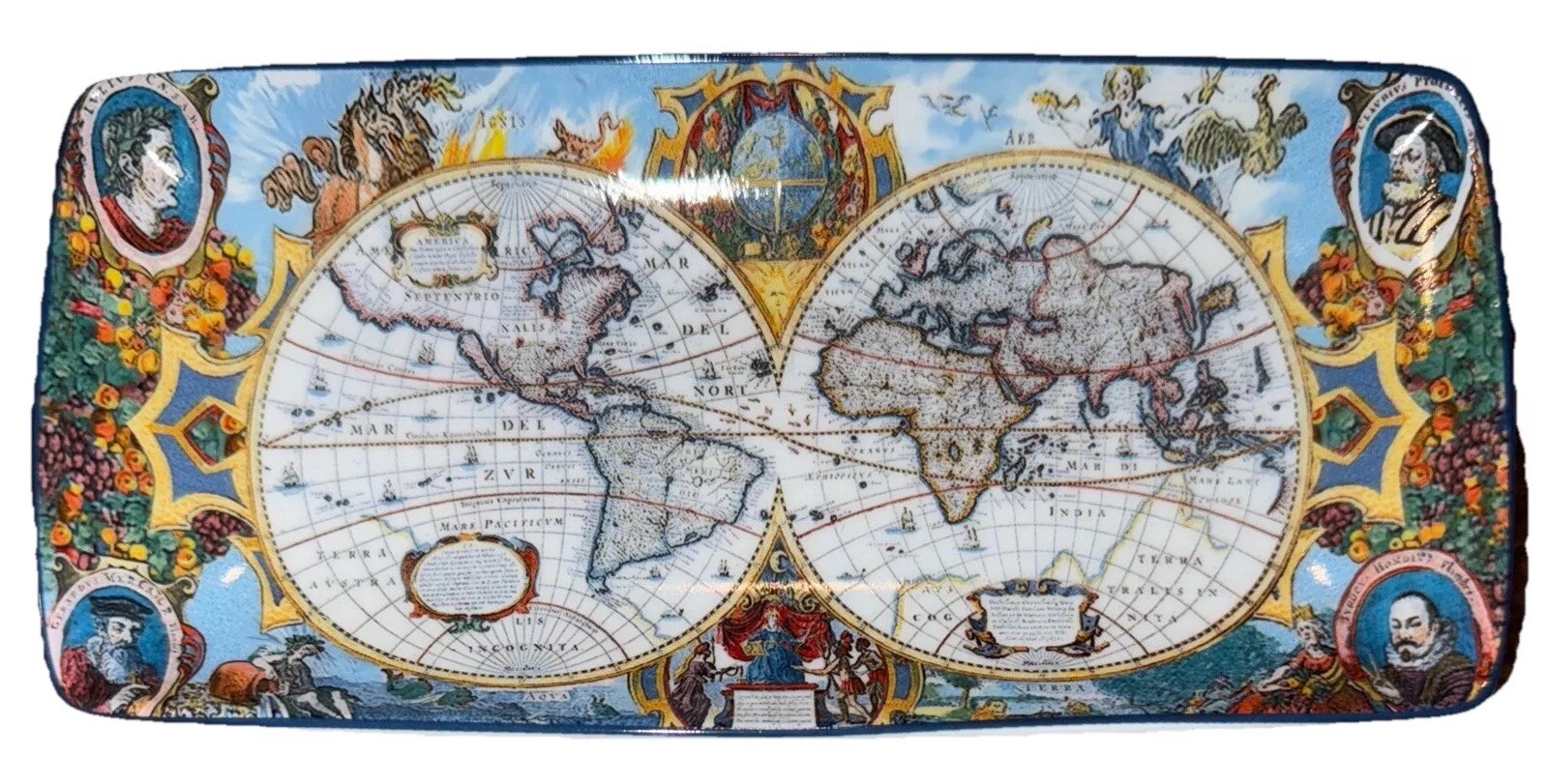 Nova Totius World Map 1630 Henricus Hondius &Jan Jansson Mottahedeh VISTA ALEGRE Nova Totius World Map 1630 Henricus Hondius &Jan Jansson Mottahedeh VISTA ALEGRE