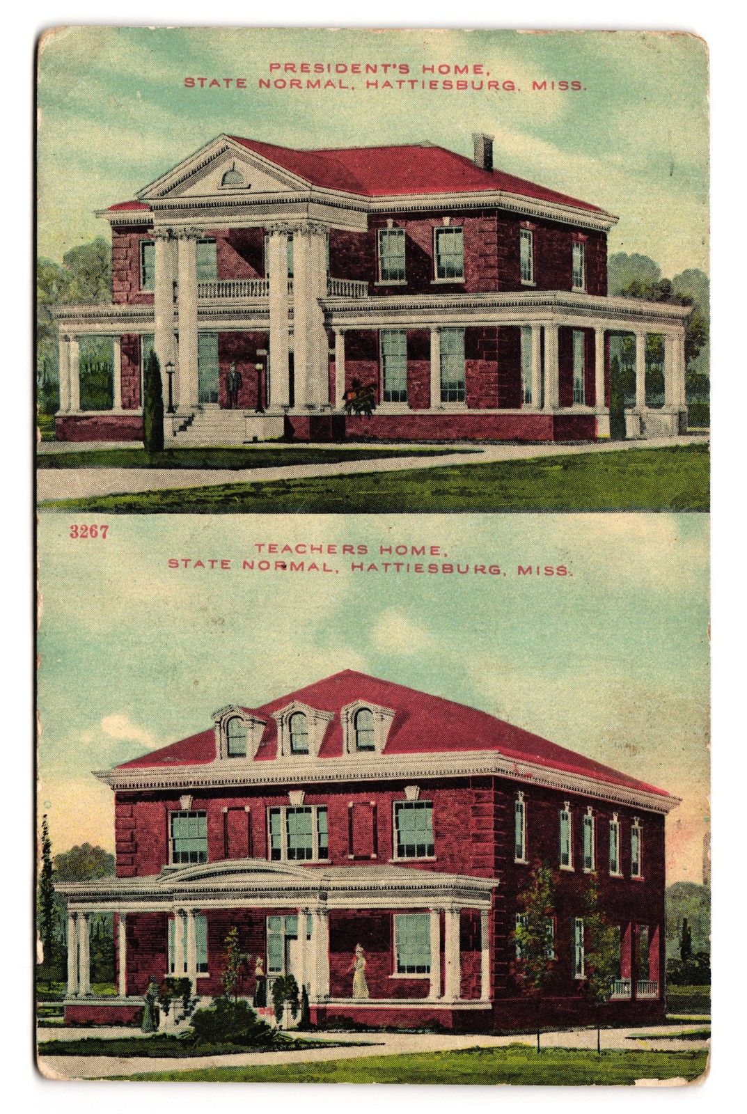 State Normal Teachers & Presidents Home Hattiesburg Mississippi MS Postcard State Normal Teachers & Presidents Home Hattiesburg Mississippi MS Postcard
