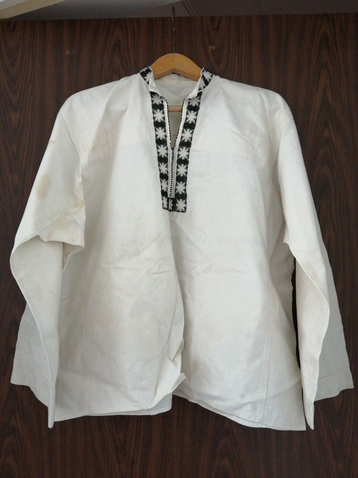 Old folk traditional man shirt blouse men Romanian national costume peasant