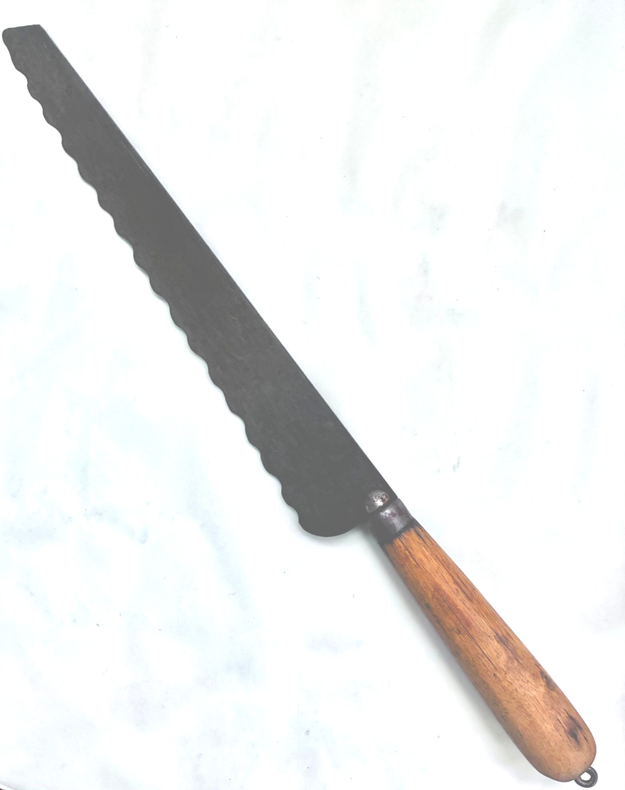 Antique Meriden Cutlery Co Bread Knife Carbon Steel Wood Handle Connecticut 1855