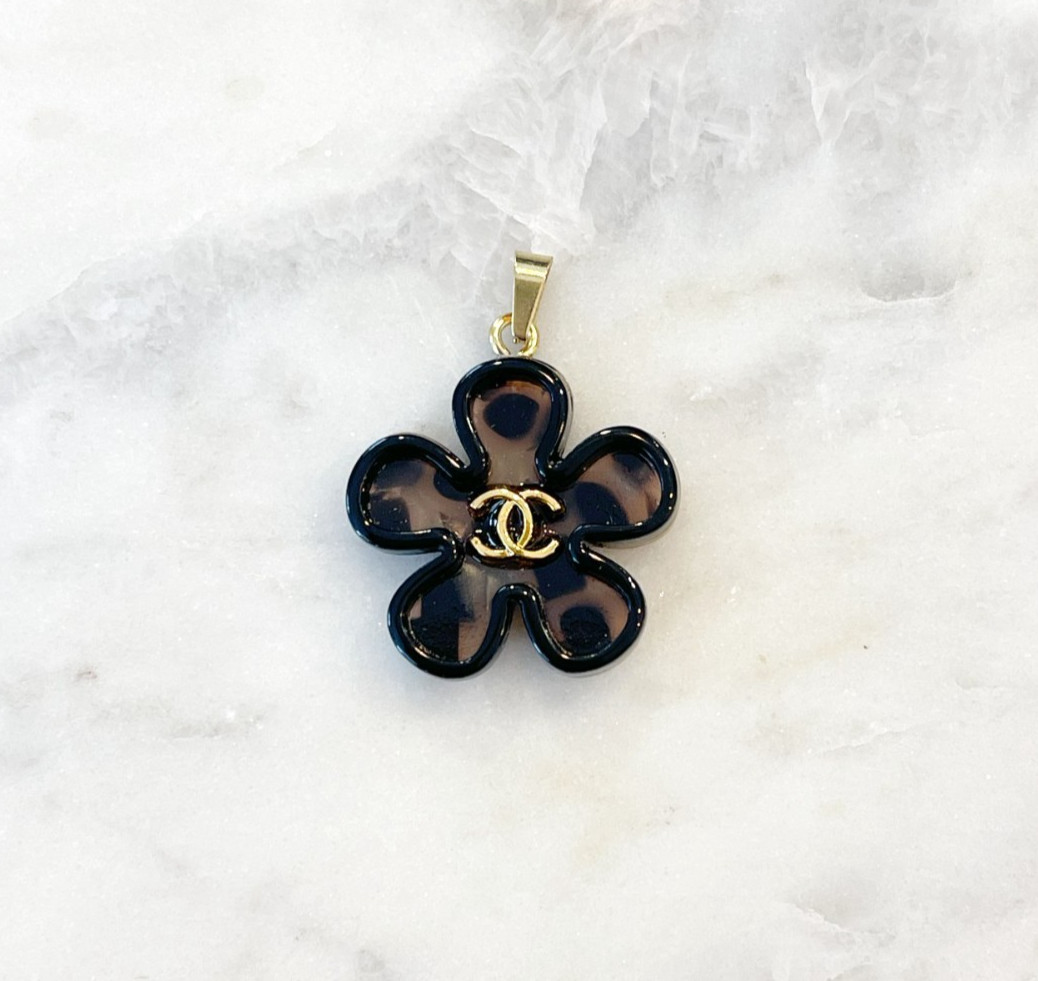 Designer Gold Flower Tortoise Zipperpull | set of 1