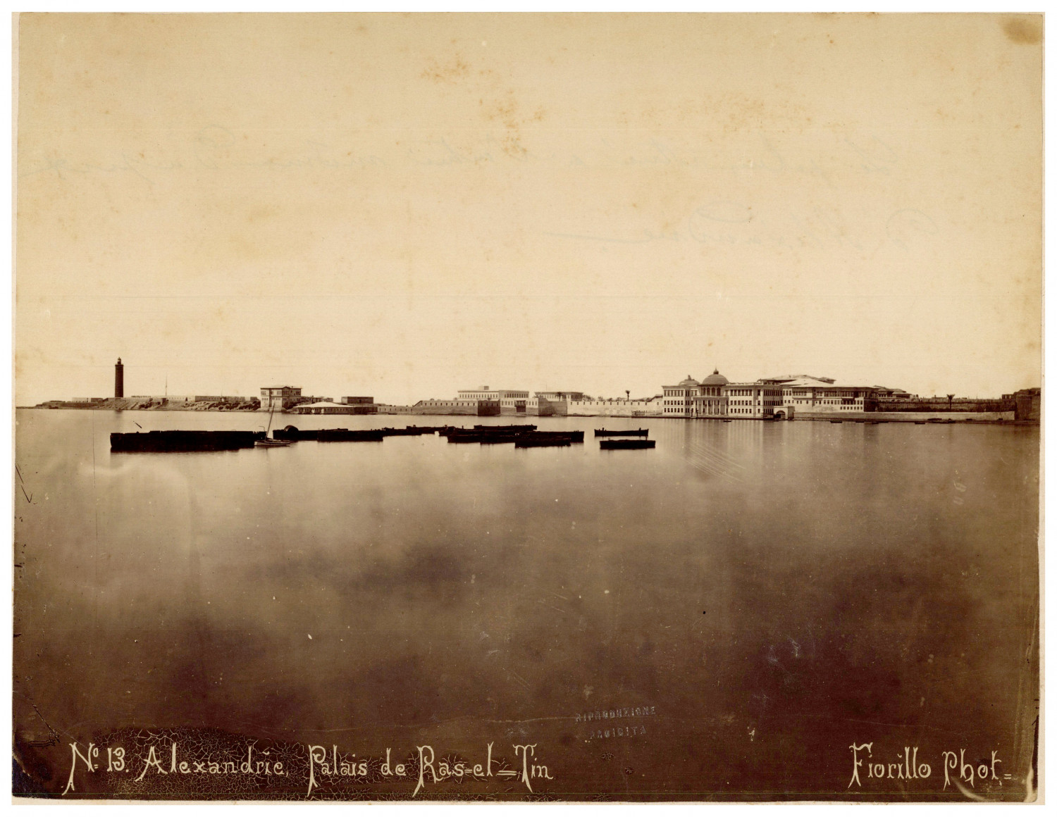Fiorillo, Egypt, Alexandria, Ras-el-Tin Palace Original Vintage Print. Print Fiorillo, Egypt, Alexandria, Ras-el-Tin Palace Original Vintage Print. Print