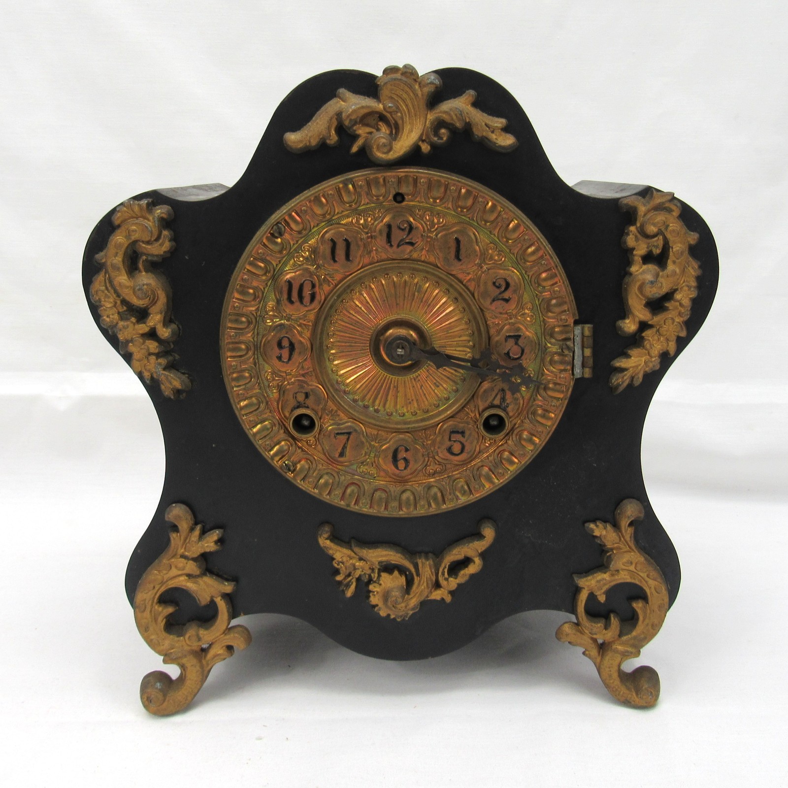 Antique Ansonia Mantle Clock orname gold ormolu Patent 1882 for repair