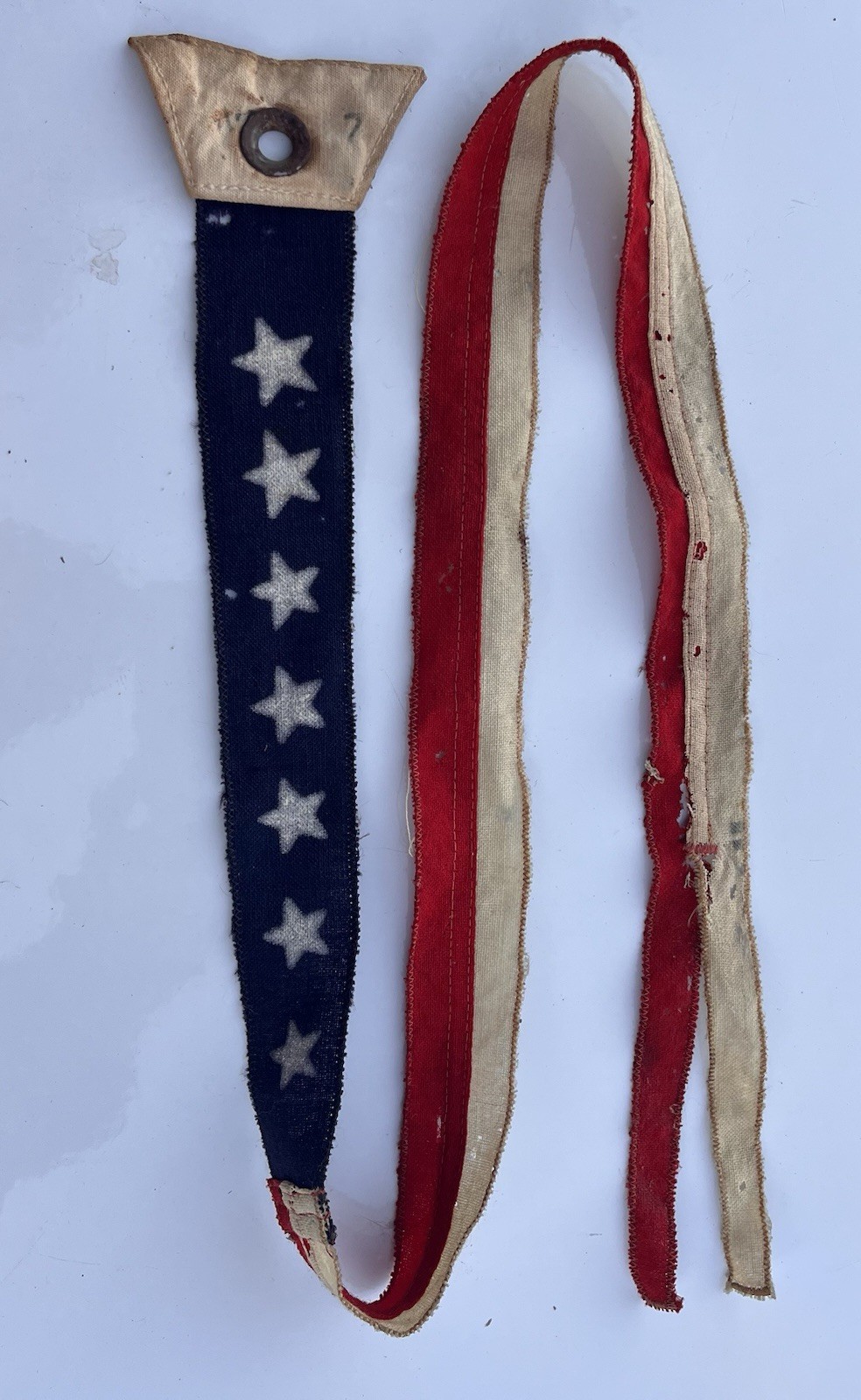 Antique 1890s-1910s US Navy Commission 7 Star Pennant Banner Flag