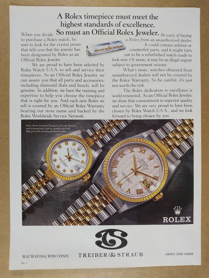 1992 Rolex Oyster Perpetual Datejust vintage print Ad 1992 Rolex Oyster Perpetual Datejust vintage print Ad