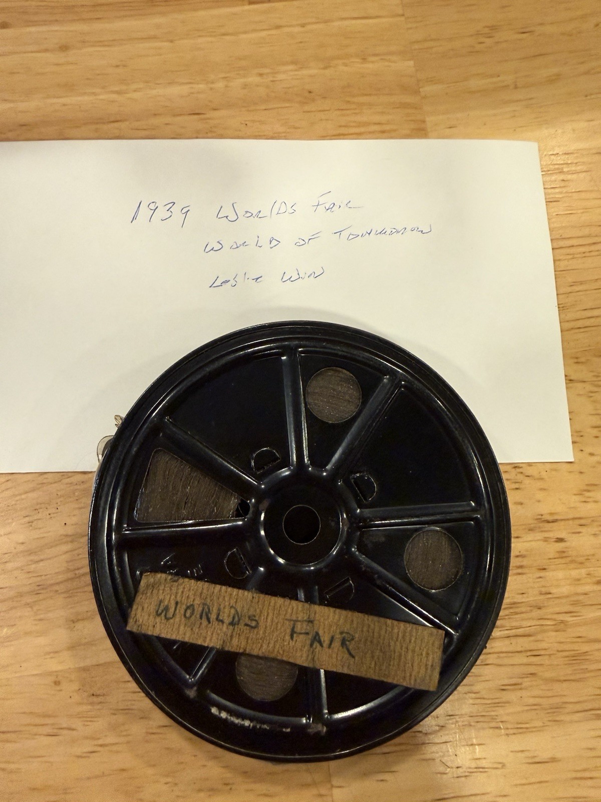 1939 World’s Fair Souvenir Film Reel, Label Reads “WORLD’S FAIR” - World’s Fairs